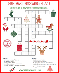 Christmas Crossword Puzzle Printable - Thrifty Momma's Tips