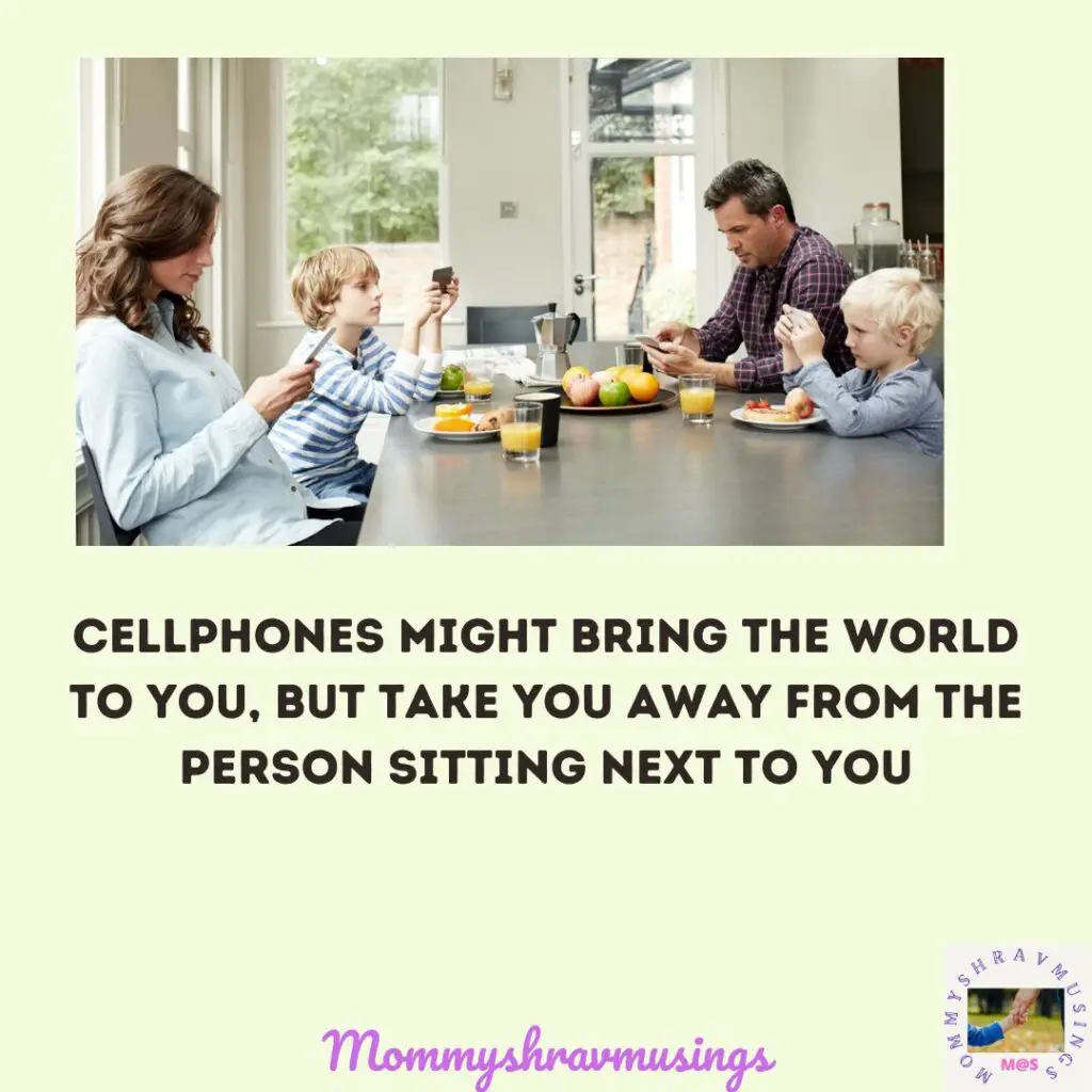 Tips for breaking the habit of using gadgets during mealtimes - a blog post by mommyshravmusings