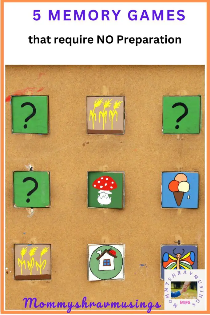 Memory Games that can be played on the Go - a blog post by Mommyshravmusings