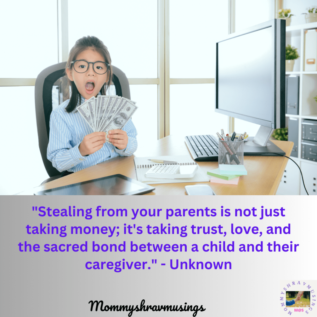 Kids Stealing Money - a blog post by Mommyshravmusings