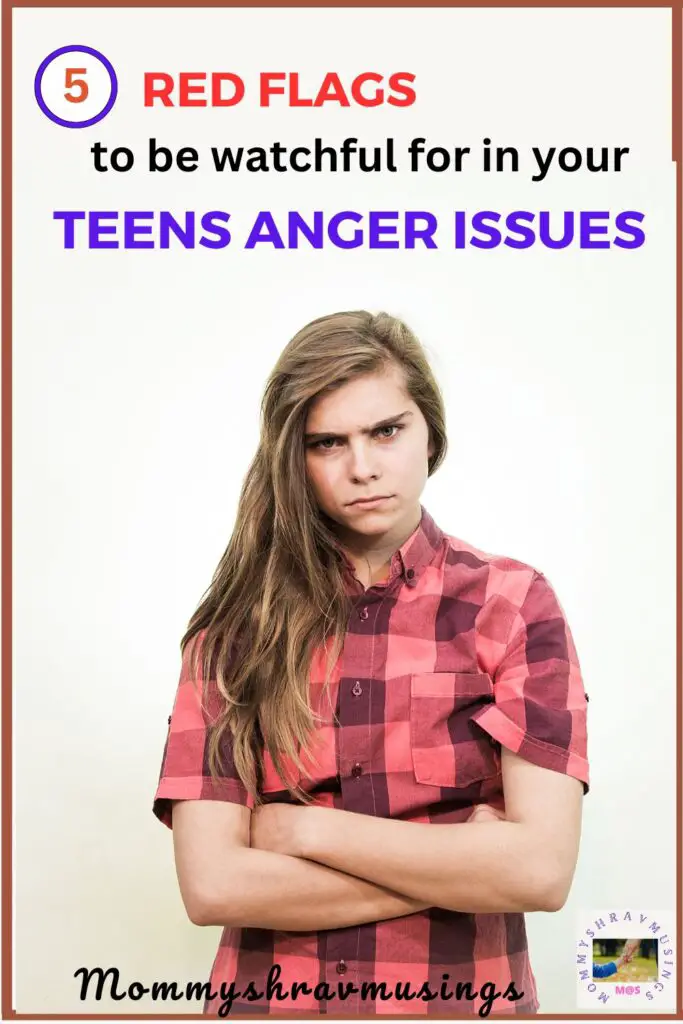 Red Flags to be watchful for in Teens Anger Issues - a blogpost by Mommyshravmusings