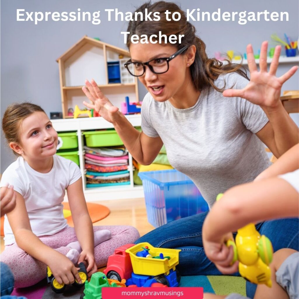 Giving Thanks to Kindergarten Teacher