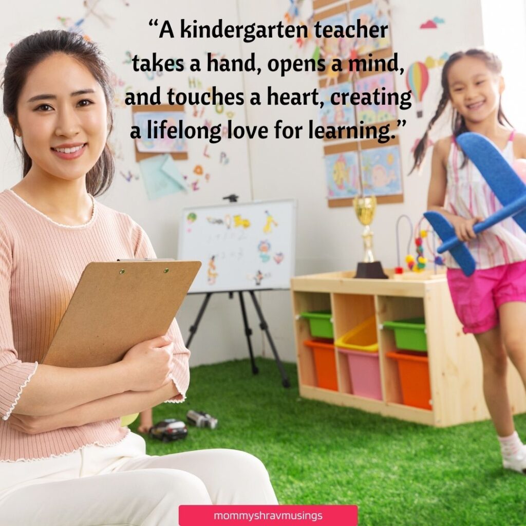 Expressing Thanks to Kindergarten Teacher