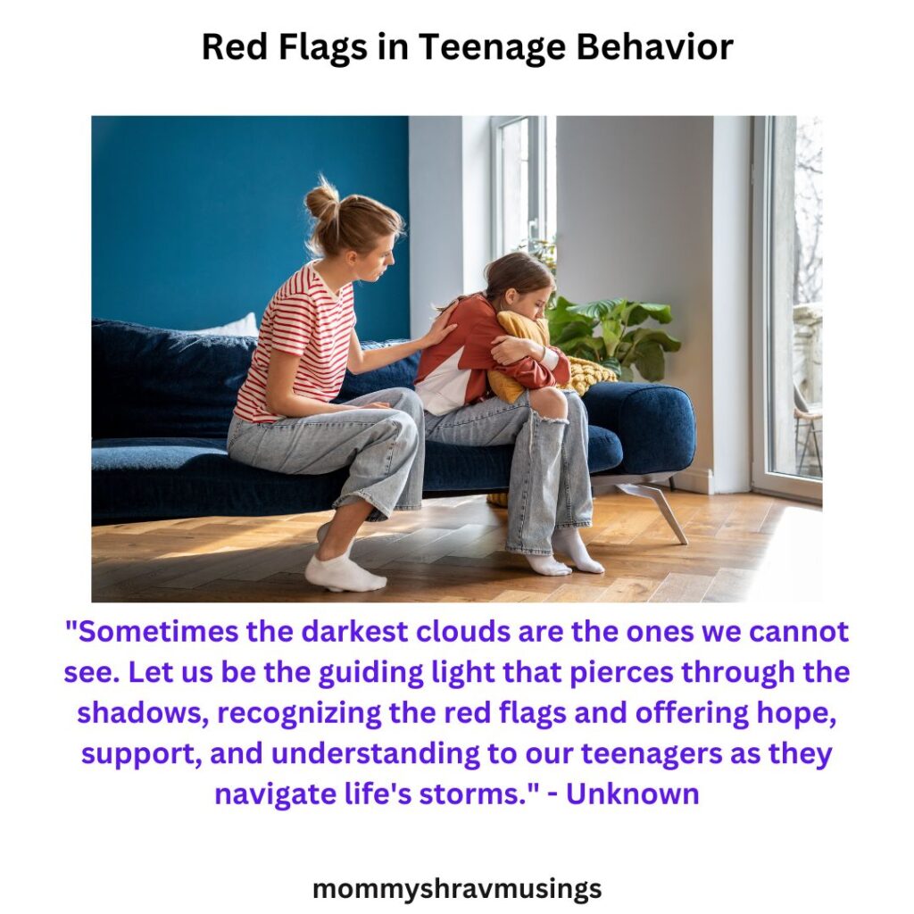 Red Flags in Teenage behavior  - a blog post by mommyshravmusings