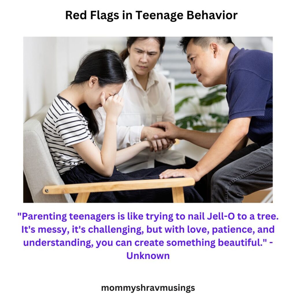 Red Flags in Teenage Behavior - a blog post by mommyshravmusings