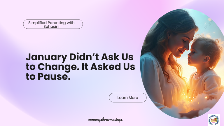 Parent and child sitting quietly together at home, reflecting a calm and gentle parenting moment